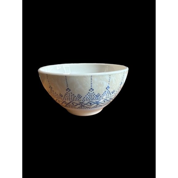 Arcopal France  039 Ceramic Bowl With Blue Pattern 5 Inches Diameter 3 Inches He - Picture 2 of 9